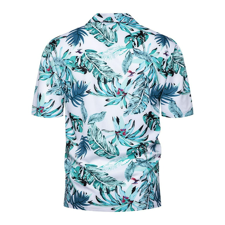 VSSSJ Color Block Shirts for Men Regular Fit Button Down Tropical