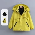 thumbnail image 2 of FAVIPT Girls Waterproof Jacket Fall Winter Boys Zip Up Windproof Hooded Jackets Fleece Lined Outdoor Coat with Zipper Pockets Yellow,9-10Years, 2 of 5