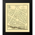 thumbnail image 2 of Bowen 15x17 Black Modern Framed Museum Art Print Titled - Detroit, Plan Michigan Plan - Bowen 1807, 2 of 5