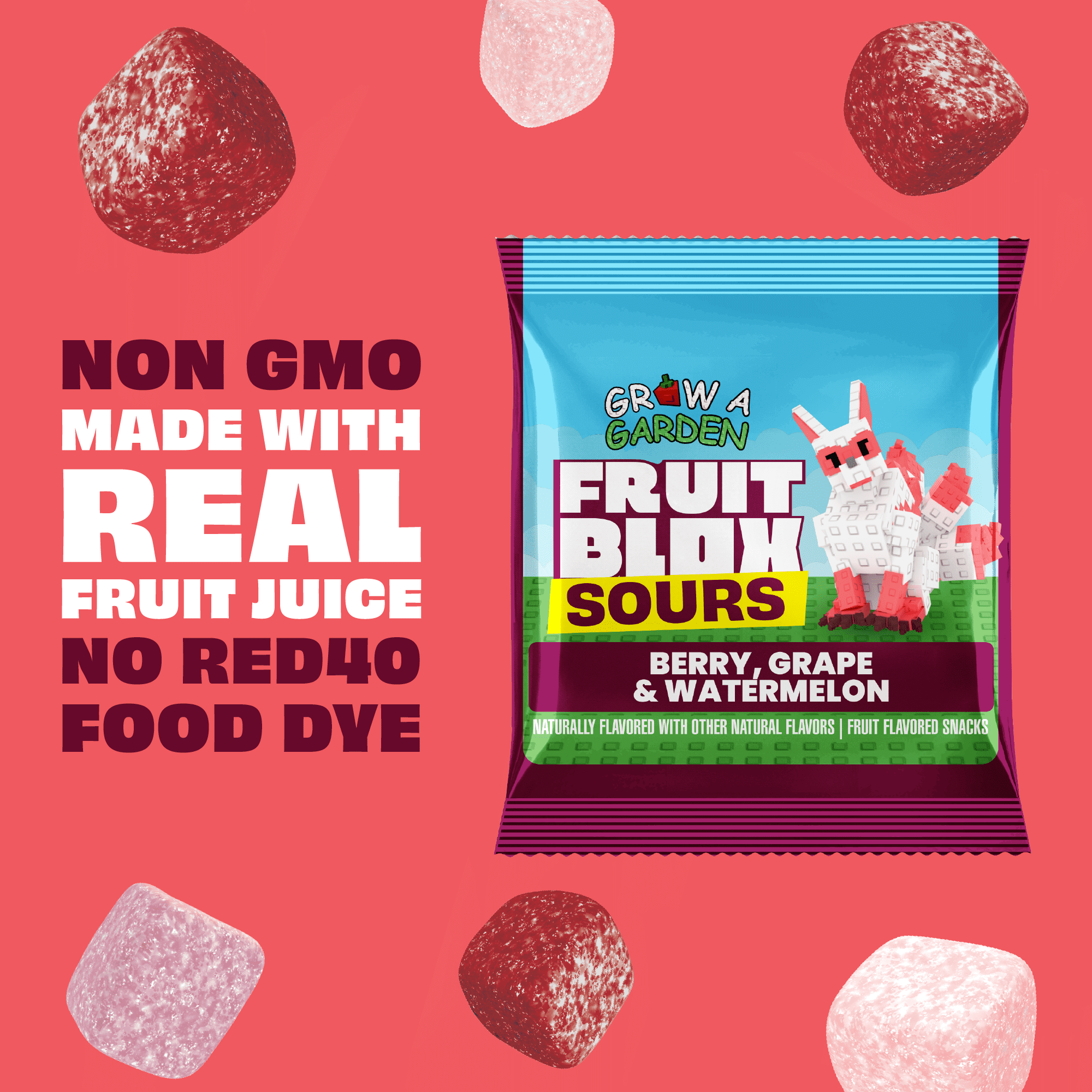 FRUITS　No.14 FruitBlox Sour Berry Grape and Watermelon, 22 Count - Walmart.com
