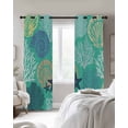 thumbnail image 4 of Aqua Gray Shell Coral Blackout Curtains for Bedroom Living Room Darkening Curtains 90 Inch Coastal Summer Beach Nautical Ocean Black Out Window Curtain Privacy Window Treatment Drapes 52"x90"x2, 4 of 9