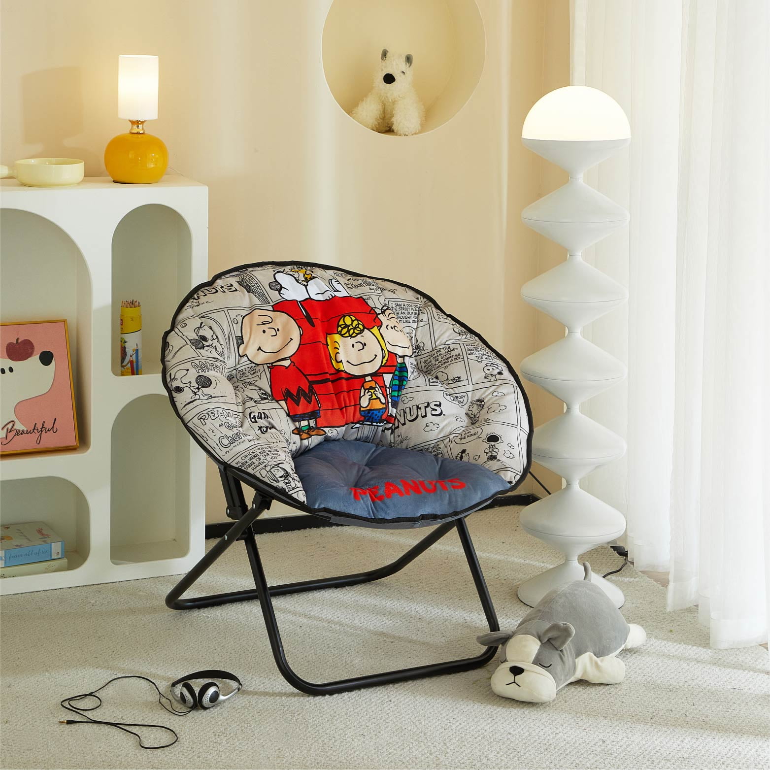 Peanuts Folding Saucer Chair for Teens and Adults, Multi - Walmart.com
