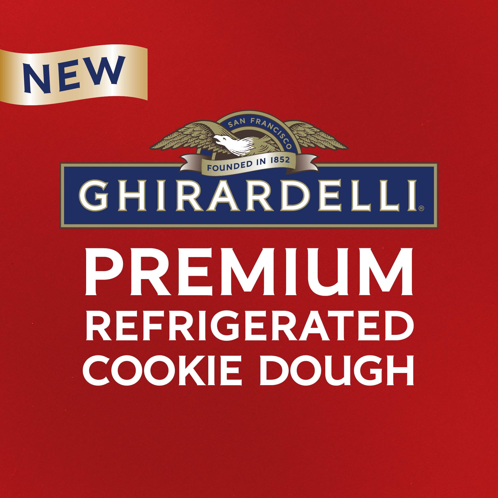 GHIRARDELLI Premium Refrigerated Chocolate Chip Brownie Cookie Dough, 12 oz Package, 12 Cookies