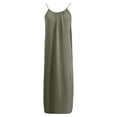 thumbnail image 6 of BOOMNY Women's Backless Cami Dress Spaghetti Strap Cami Lounge House Dresses Flowy Beach Summer Maxi Sundress, 6 of 7