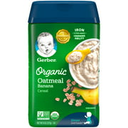Gerber 2nd Foods Organic Oatmeal Banana Baby Cereal, 8 Oz