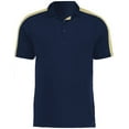 thumbnail image 4 of Augusta Sportswear B09634604 Mens Two-Tone Vital Polo T-Shirt, Navy & Vegas Gold - Medium, 4 of 5