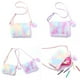 thumbnail image 2 of 2 piezas 2 estilos 9 * 6.5 "Bolso de felpa esponjoso para niñas y niños Tie Dye Rainbow Cartera cruzada Monedero lindo Monedero para jardín de infantes Bolsa para teléfono móvil Sincero Electrónica, 2 of 5