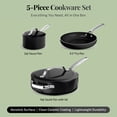 thumbnail image 5 of Gotham Steel Modern 5 Pc Ceramic Pots and Pans Set Non Stick, Kitchen Cookware Sets, Non Stick Pots and Pan Set, Ceramic Cookware Set, Pot and Pan Set, Non Toxic Cookware Set, Dishwasher Safe, Black, 5 of 5