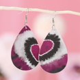 thumbnail image 4 of HongHeng 1 Pair Valentine Leather Earrings for Women Wedding Lightweight Faux Leather Leaf Long Dangle Heart Earrings Teardrop Earrings Set Valentines Day Gift, 4 of 6