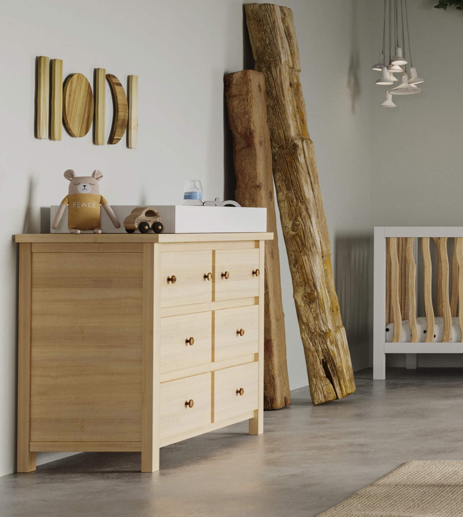 Milk Street Baby Branch Double Dresser in Stone Grey GREENGUARD GOLD CERTIFIED FINISHES