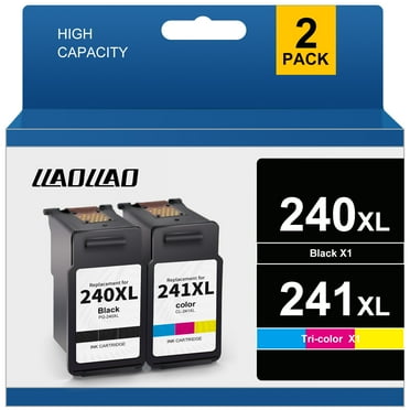 240XL 241XL Ink Cartridge for Canon ink 240 and 241 PG-240XL CL-241XL for Canon PIXMA MG3620 MG3520 MX452 MX532 MX472 MX512 Printer (1 Black, 1 Tri-Color)
