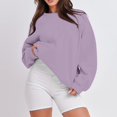 thumbnail image 6 of Resicozy Oversized Sweatshirt for Women Fall Crewneck Sweatshirt Vintage Pullover Loose Fit Cute Y2K Hoodie Light Purple M, 6 of 7