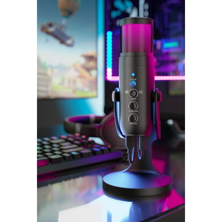 Vivitar USB Studio Microphone with Built-in Ambient Noise Cancelation, Black