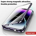 thumbnail image 2 of KOMI 360° Full Body Case Compatible with iPhone 16 Pro Max Clear Case with Lock and Screen Protector Camera Protector Clear Double Sided Glass Magnetic Aluminium Alloy Bumper Case, Gold, 2 of 5