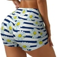 thumbnail image 2 of Xecao Daisy Striped Nautical Print Workout Shorts for Women Soft Smooth Gym Yoga Scrunch Active Tennis Workout Running Shorts, 2 of 9
