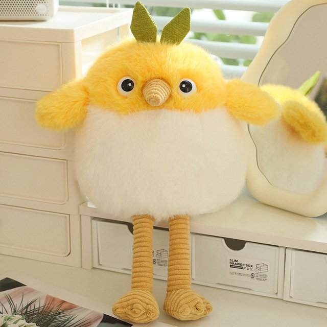 Almohada grande de tela suave y bonita para niños y niñas, juguete de peluche de pájaro de patas largas curativo, almohada grande