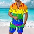 thumbnail image 2 of Afdoent Men's 2 Pieces Outfits Men 3D Funny Printed Suit Short Sleeve Shirt And Shorts Two Piece Set Beach Vacation Outfits, 2 of 4