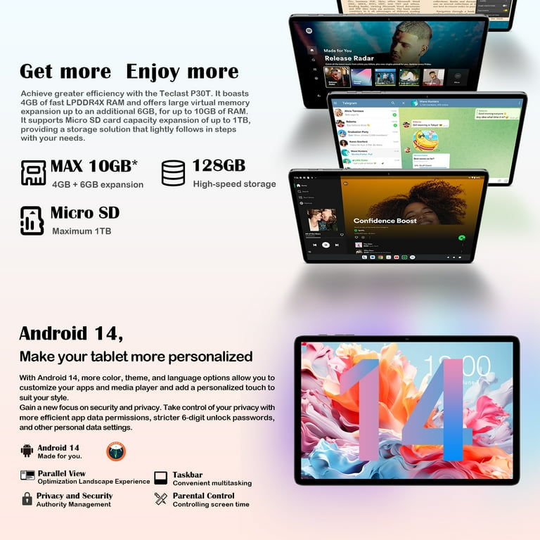 TECLAST Android 14 Tablet 10.1 inch Tablet,5G Wifi Tablet, Computer Tablets with Keyboard & Case,Octa-Core Processor with 10GB RAM 128GB ROM,1TB TECLAST Android 14 Tablet 10.1 inch Tablet,5G Wifi Tablet, Computer Tablets with Keyboard & Case,Octa-Core Processor with 10GB RAM 128GB ROM,1TB