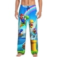thumbnail image 2 of Lsque Mario Print Men's Pajama Pants, Lounge Pant - Comfortable Home Wear,Elastic Waistband, Stylish Design-Large, 2 of 9