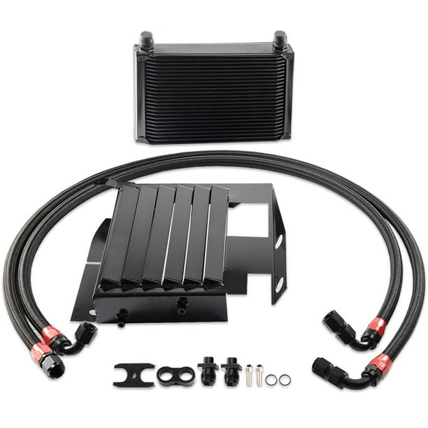 CROSSDESIGN 25 Row Aluminum Engine Transmission Oil Cooler Kit Fit for