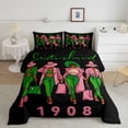 thumbnail image 2 of Castle Fairy Sisterhood Twin Comforter Sets,Old Fashion Bedding Set,Green Pink Bedding Set, 2 of 8