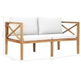 thumbnail image 2 of vidaXL 2-Seater Patio Bench Loveseat Chair Sofa with Cushions Solid Wood Teak, 2 of 5