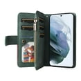 thumbnail image 3 of Multifunctional Case for Samsung S23 Plus,Card Slots[RFID Blocking],Durable Flip Folio Kickstand Magnetic Closure Leather Zipper Wallet Wrist Strap Shockproof Case for Samsung Galaxy S23 Plus, Green, 3 of 12