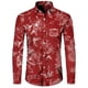 thumbnail image 1 of Camisas con botones para hombre con estampado 3D de tema navideño divertido, ropa de calle informal de manga larga, Tops, camisa hawaiana elegante para fiesta de vacaciones Unisex, 1 of 4
