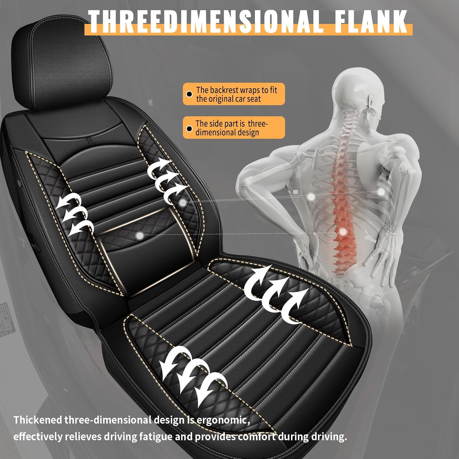 Custom Seat Covers for Ford F150 2009-2026 F250/F350/F450 2017-2026: 5 Seat Full Set Faux Leather Truck Seat Covers Car Cushion (Black)
