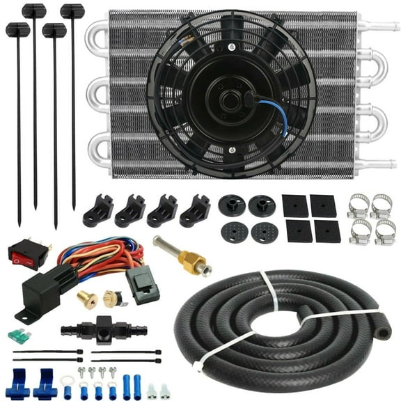 6 Pass 6AN Engine Transmission Oil Cooler Electric Fan Thermostat Switch