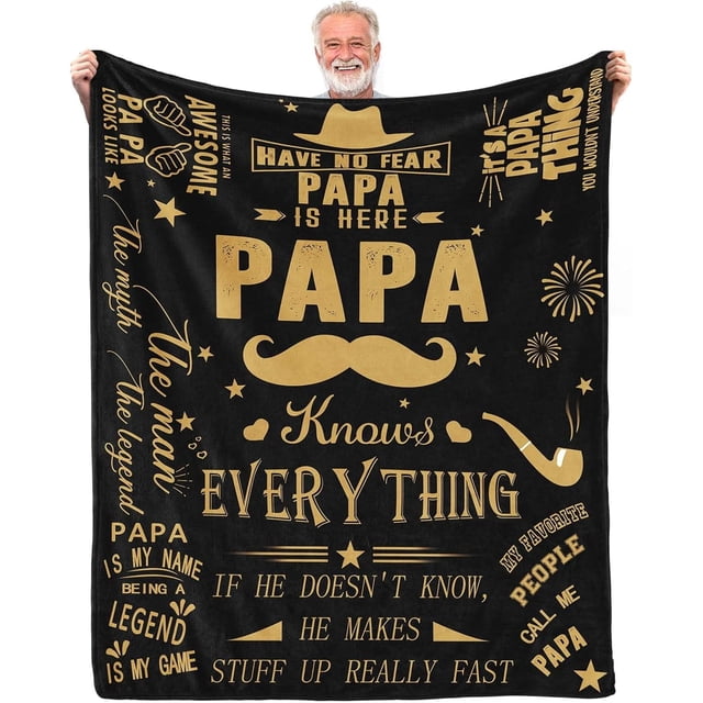 LHSHID Gifts for Papa Blanket Flannel Soft and Comfortable Anti static Bed Sofa Blanket 60x80in