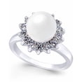 thumbnail image 3 of Charter Club Silver-Tone Crystal &amp; Pearl Halo Ring,, 3 of 4
