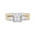 thumbnail image 2 of FB Jewels 10kt Yellow Gold Princess Diamond Bridal Wedding Ring Band Set 1 Cttw Size 8.5, 2 of 4