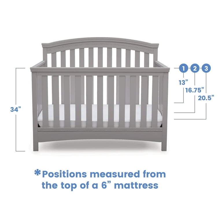 Delta Children s Emerson 4 in 1 Convertible Crib Grey Gold Certified Adjustable Walmart