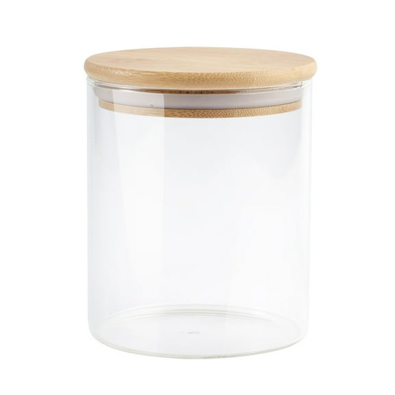MRLESS Coffee Candy Glass Jar with Bamboo Lid - 450ml