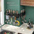 thumbnail image 2 of Kitchen Storage Shelf Knife Holder Cooking Utensils Racks With 8 Sliding Hooks Wall-mounted Knife Organizer Storage Rack, 2 of 5
