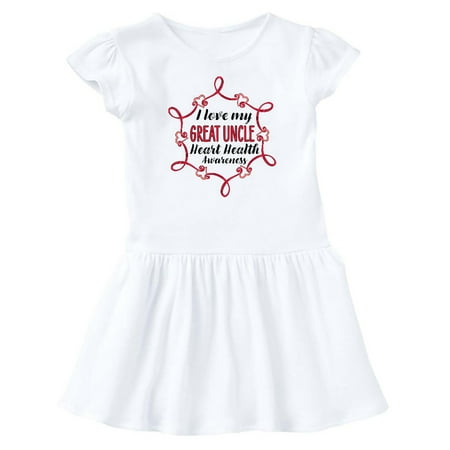 

Inktastic I Love My Great Uncle Heart Health Awareness Gift Baby Girl Dress