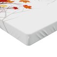 thumbnail image 2 of Ambesonne Fall Fitted Sheet, Cartoon Maple Autumn Tree, Queen Size, Orange White, 2 of 3