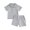 Gray, variant on Baby Boy Shorts Set Short Sleeve Turn-down Collar T-shirt with Elastic Waist Shorts Summer 2 Piece Outfit