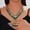 Green, variant on TAZAG luxury earrings necklace two-piece set full of diamonds fashion set chain bridal dress wedding banquet accessories