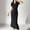 Black, variant on Drsesโโ โโโโโโโโโโโโโโโโโโโโโโโโโโWomen's Button-Down Ribbed Knit Dress - Short Sleeve Turndown Collar Bodycon for Office Parties & Casual Wear