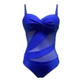 thumbnail image 5 of Wrap Women 1Piece Bikini Swimsuit Patchwork Vintage Mesh Ruched Piece Front Retro Set Two Swimwears 1 Bikini Doggy Bikini Styler Metallic Bikini Men's Jean Shorts Black Bikini Set Bikini And Thong, 5 of 8