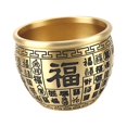 thumbnail image 3 of GROWTH TANK Bol en Laiton Bol de Fu Chinois Sculpture Cylindrique Statue Bol de Rangement Trésor 9,5cmx7cm, 3 of 9