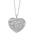 thumbnail image 2 of Sentimental Expressions Sterling Silver Rhodium-plated Antiqued Heart Of Support 18in. Necklace Q-QSX604, 2 of 3