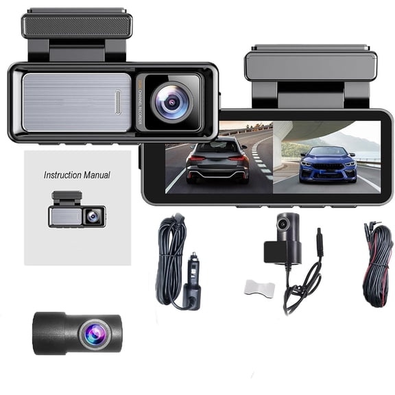 4K Dash Cam with Front and Rear Camera, Free 64GB Card, Dashcam WiFi/App Control Car Camera Dash Cam with Reversing Camera, 170° Wide Angle Lens, Loop Recording, Parking Monitoring (WiFi GPS 32GB)
