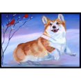 thumbnail image 1 of Carolines Treasures 7328JMAT Corgi Snow Cardinal Tapis Intérieur & Extérieur - 24 x 36 Po., 1 of 4