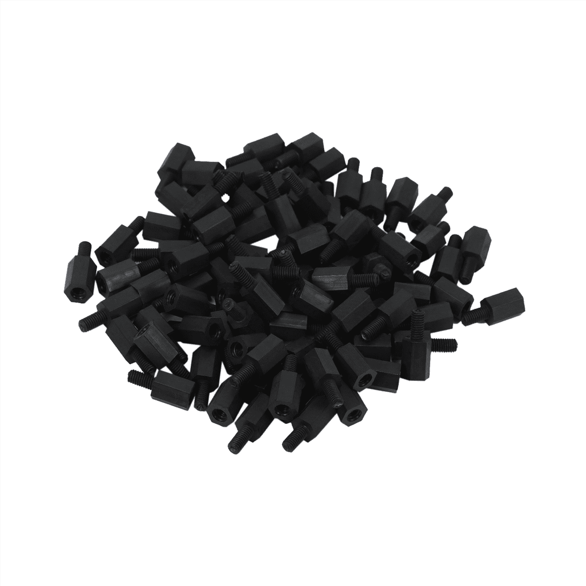 1000Pcs M3 Thread 8mm+6mm PCB Fixed Nylon Hex Standoff Spacer Pillar,1000(+/-2%) x Hexagon Standoff Spacers,black