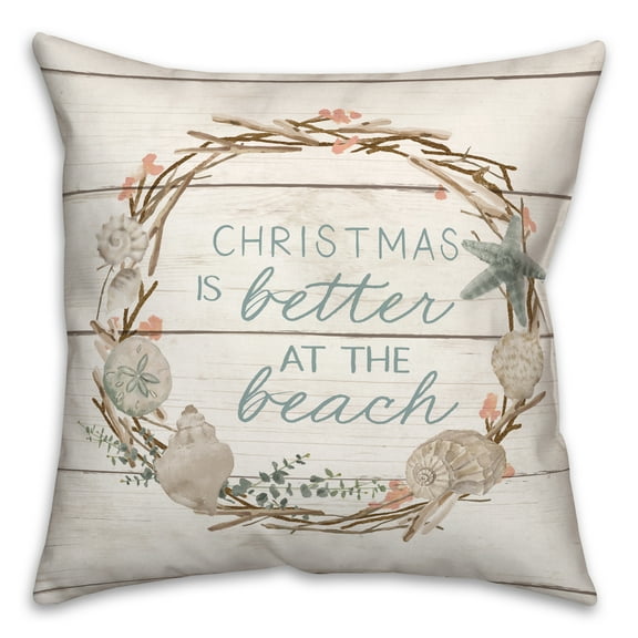 Creative Products Christmas is Better by the Beach 18 x 18 Spun Poly Pillow