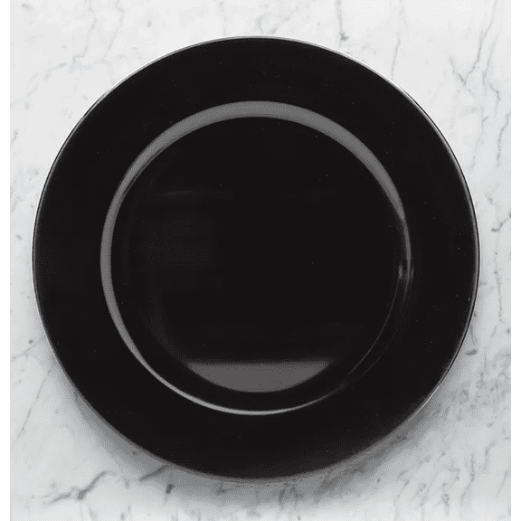 American Atelier Charger Plates Sophisticated Ornate Rim Black Set of 10