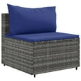 thumbnail image 2 of vidaXL 5 Piece Garden Lounge Set with Cushions Grey Poly Rattan, 2 of 5